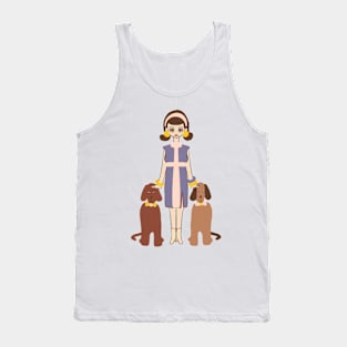 Retro Woman With Her Dogs Tank Top